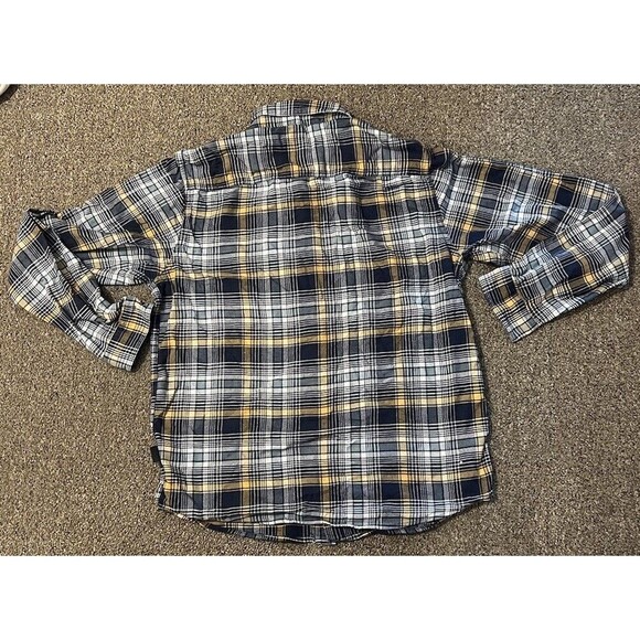 Patagonia Shirt Medium Yellow Flannel Check Organic Cotton Lightweight Fjord - Picture 3 of 5